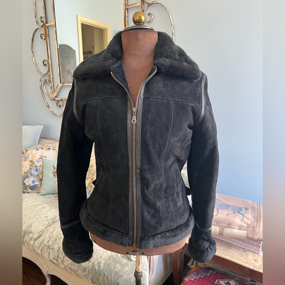 Black Suede Moto Jacket